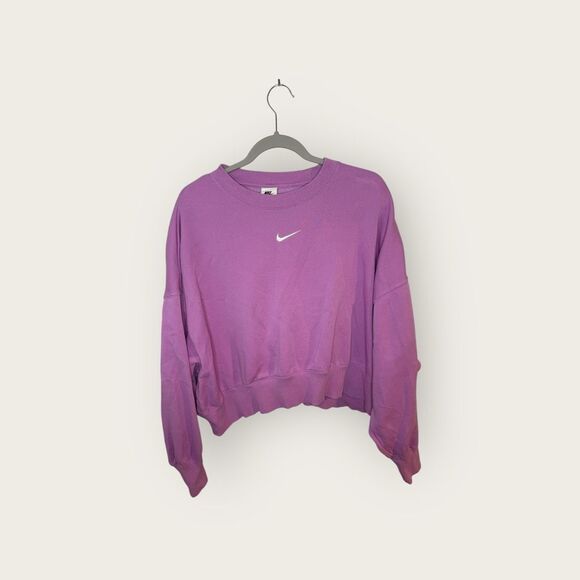 Nike Collection Fleece Oversized Crew Neck Sweatshirt in Purple Size Medium - Picture 4 of 8